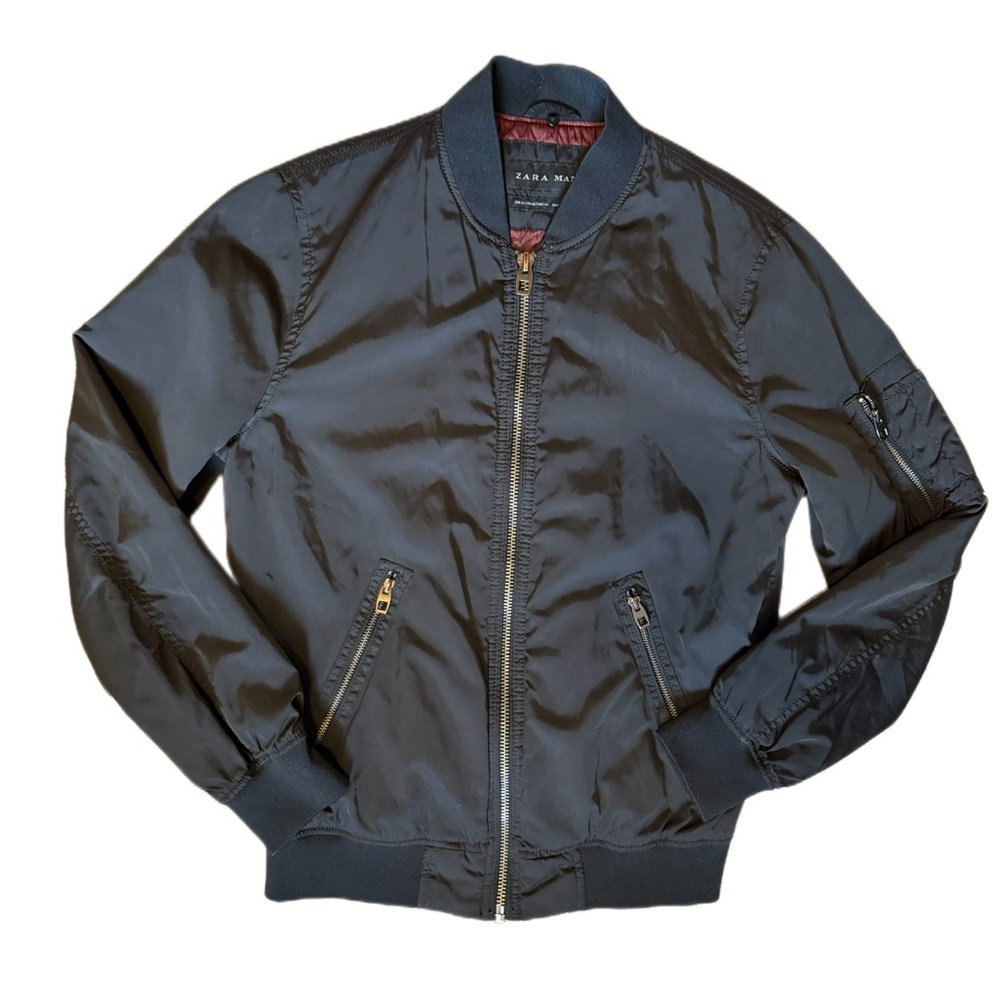 Zara Black Bomber Jacket